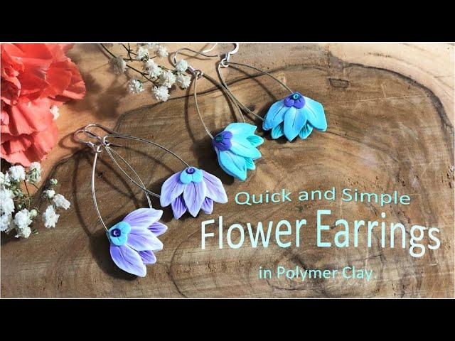 Quick and Simple Flower Earrings in Polymer Clay