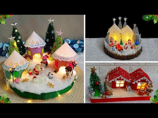 3 Economical Christmas Village made with simple material | DIY Affordable Christmas craft idea214