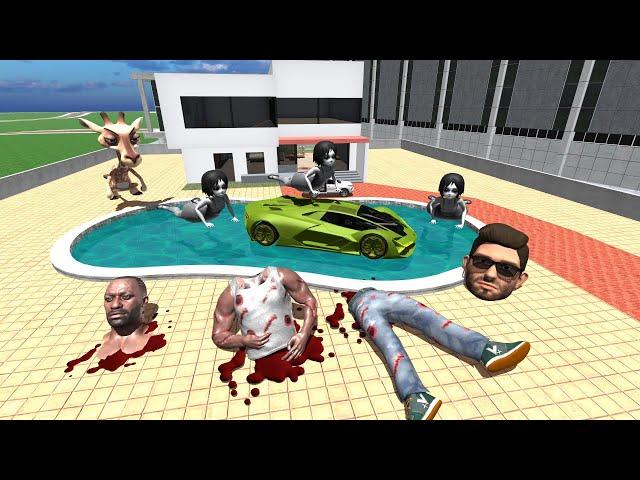 Franklin Lamborghini Sian Upadate Car and Ghost in Swiming Pool | Indian Bikes Driving 3d Gameplay