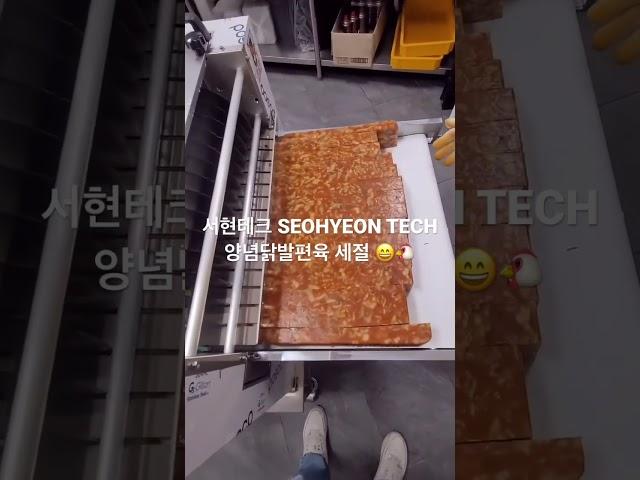 서현테크SEOHYEON TECH 양념닭발편육 세절 spicy chicken feet cutting test korean food