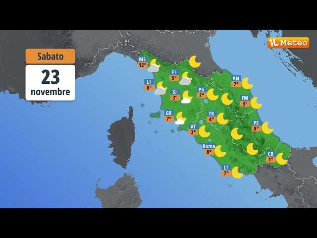 Meteo, previsioni meteo Sabato 23 novembre 2024