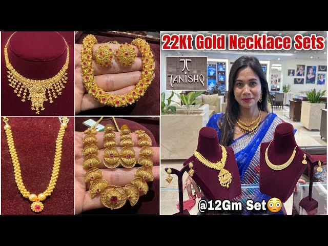 Tanishq LATEST Gold Necklace Set Designs @12Gm Set| Tanishq Light Weight Gold Necklace Designs 2025