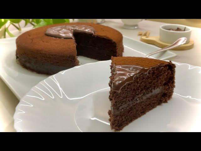 CREAMY HEART CAKE with CHOCOLATE  quick poured cake VERY SOFT