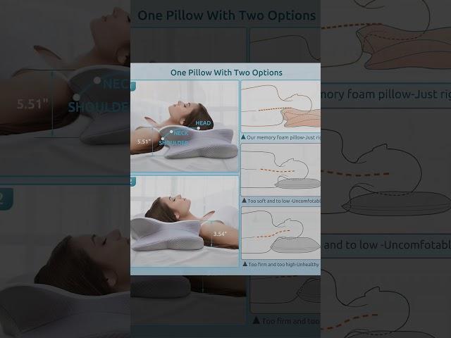 Tech Insights DONAMA Cervical Pillow for Neck and Shoulder,Contour Memory Foam Pillow