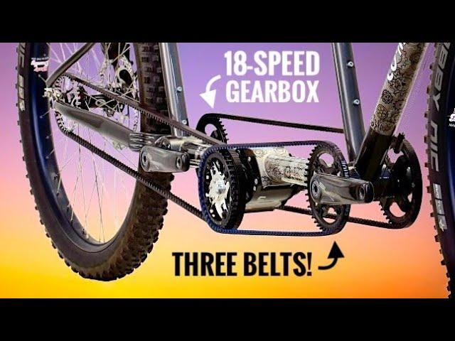 This Bike Is Insane… 18 Speed Gearbox Drivetrain With THREE Belts!