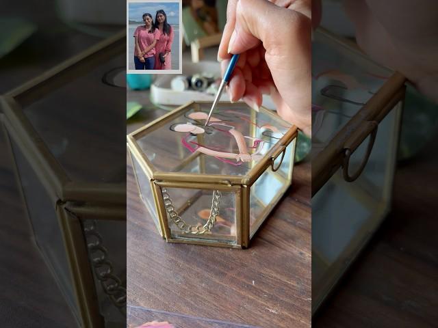 Painting on Glass Box  Faceless Portrait #shorts #glasspainting