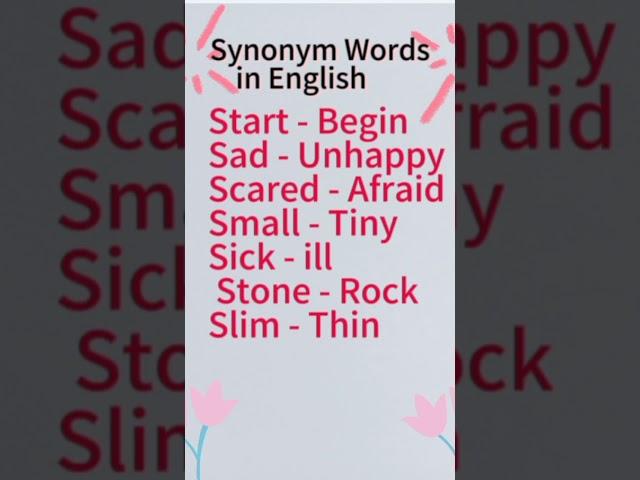 Synonym Words R to T #Shorts #SynonymWordsInEnglish #TeacherMD23 #RandomVideos23