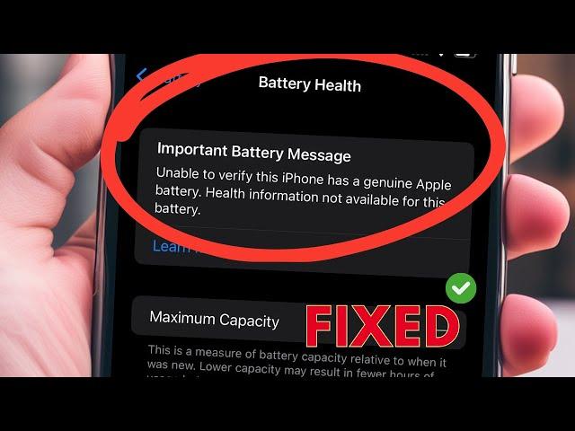 How to Fix ''Important Battery Message iPhone '' 11/12/13/14/ Pro Max / Xr Xs Max / Remove