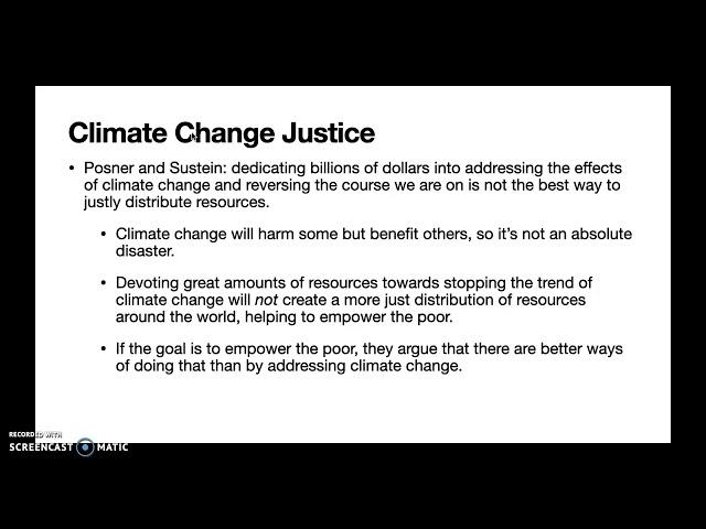 Climate Change Justice - Posner and Sunstein