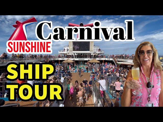 COMPLETE CARNIVAL SUNSHINE CRUISE SHIP TOUR – Room 2344 – Buffets– Bars – Pools - Breakfast & more!