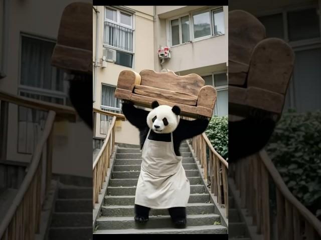  Panda Moving Day! Carrying a Couch Like a Pro ️