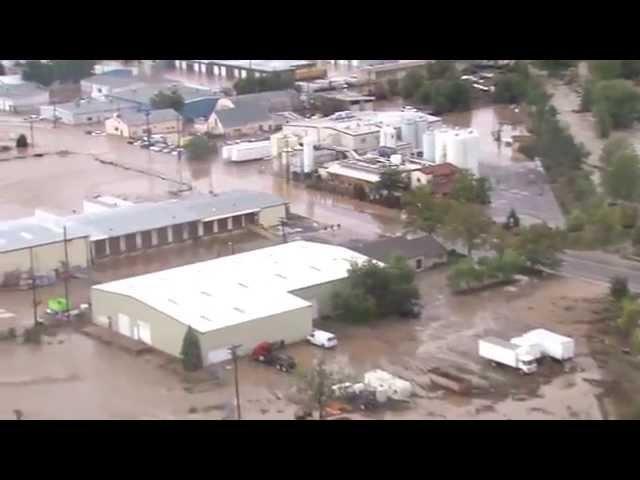 Longmont Downtown to East - Aerial Footage 9/13/13