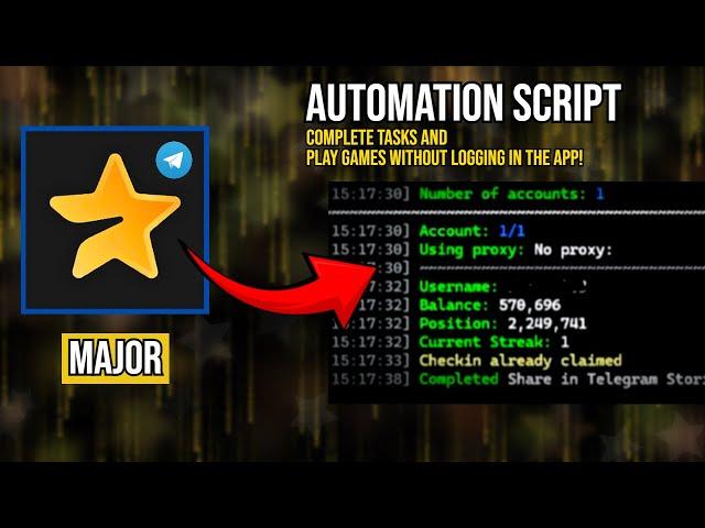 Major Automation Script - Complete Tasks and Play Games Automatically (Major Telegram Airdrop Bot)