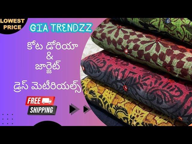 "Elegant Kota Cotton Dress Materials with Chiffon Dupattas: Timeless Style & Comfort"@GiaTrendzz