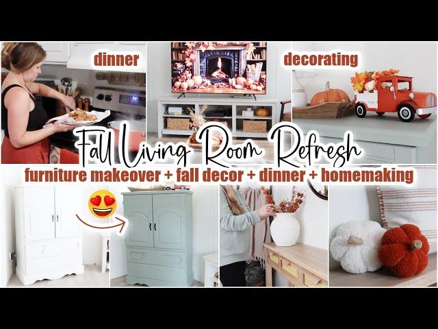  MOBILE HOME LIVING ROOM MAKEOVER  // fall refresh + rearrange + clean + decorate