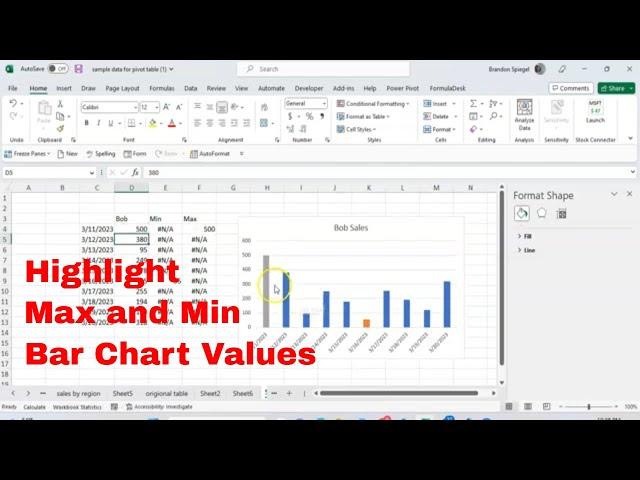 How to Make a Bar Chart That Automatically Highlights Max and Min Values in Microsoft Excel! #howto