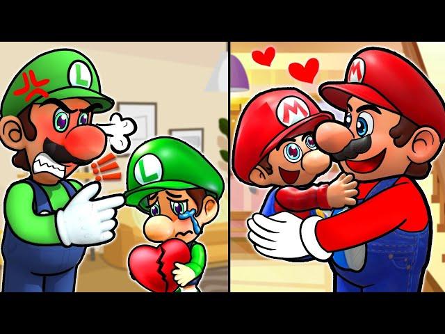 Luigi Sad Story - The Rich & Poor Life Of Two Mario and Luigi Families - Super Mario Bros Animation