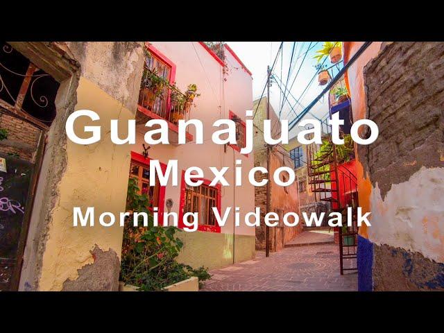 Guanajuato, Mexico. Videowalk in 4k. Morning walking by non-touristy way until the Center.