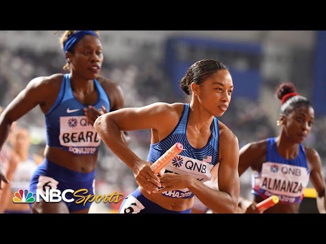 Allyson Felix's sub-50 second leg helps USA advance to 4x400 finals | NBC Sports