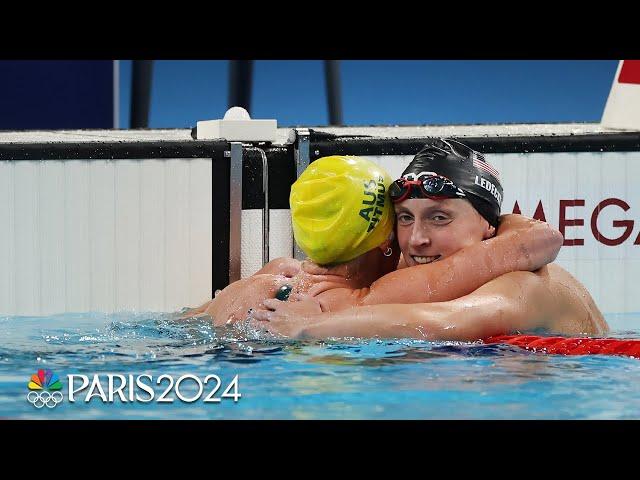 Ariarne Titmus TAKES OFF for 400m freestyle gold as Katie Ledecky holds for bronze | Paris Olympics