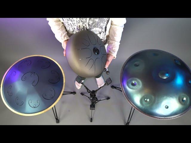 Handpan/Pan Drum Comparison: Meinl Sonic Energy Steel Tongue Drum vs. RAV Vast vs. Aura Handpan