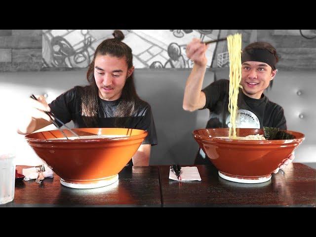 GIANT Ramen Challenge (vs Morgan) (3,000,000 Sub Video!)