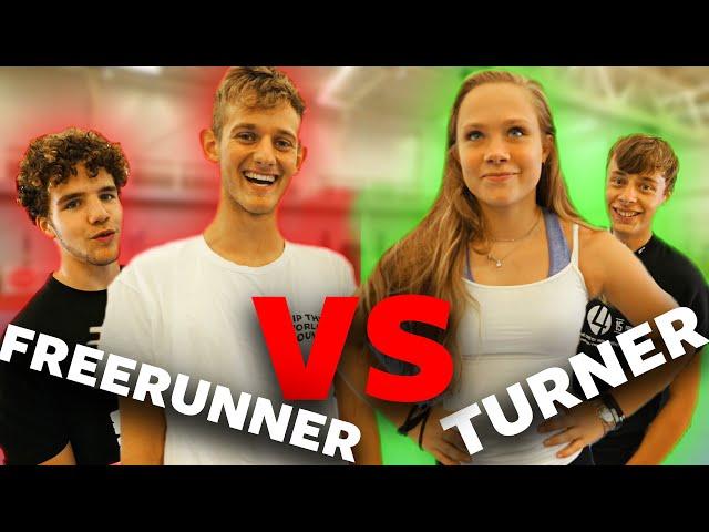 2 TURNERS VS 2 FREERUNNERS | Boazvb