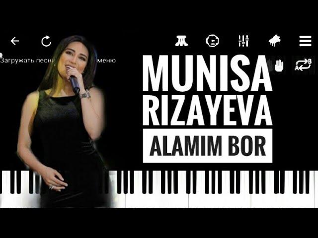 Munisa Rizayeva - Alamim bor piano karaoke version lyric tekst qo'shiq matni remix/ man bemorman hol