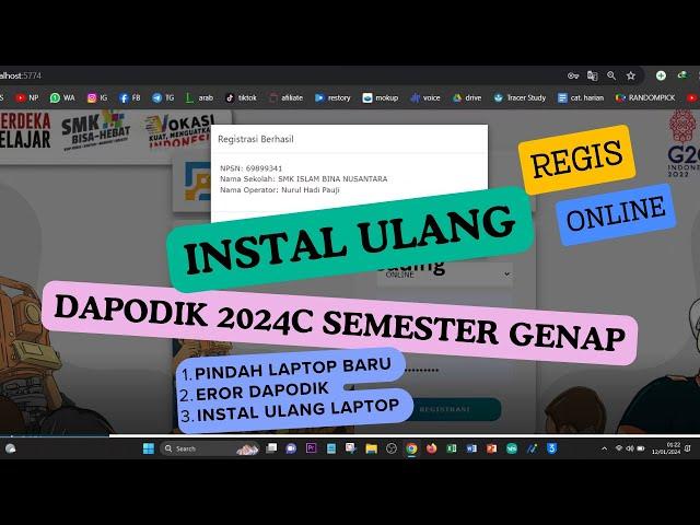 CARA INSTAL ULANG DAPODIK 2024C atau PINDAH LAPTOP BARU