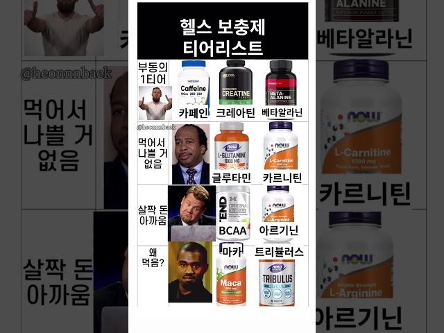 Health supplement tier list | 헬스 보충제 티어리스트 ,이유는 설명 #shorts #protein #health