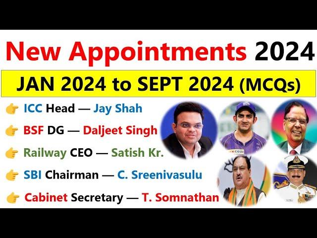 Appointment Current Affairs 2024 | Who Is Who 2024 Current Affairs | Important Appointments 2024