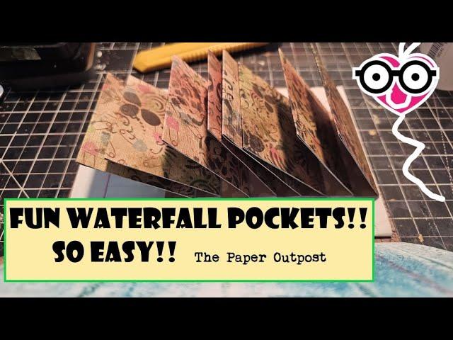 FUN UPSIDEDOWN WATERFALL!! Cascading Pockets for Junk Journals! The Paper Outpost!