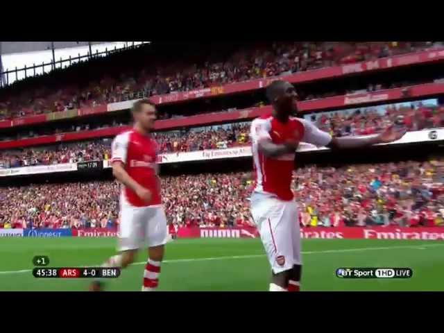 Yaya Sanogo first half hat trick With Arsenal    Emirates Cup 2014