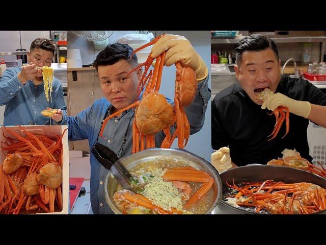 (먹방)홍게무침,홍게찜,홍게라면 술먹방!!red crab mukbang!!