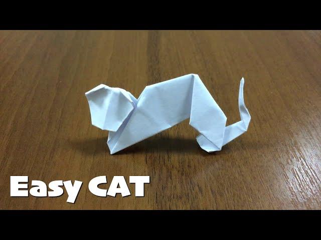 Easy Origami CAT - How To Make a Cute Paper Cat / DIY Origami Animal