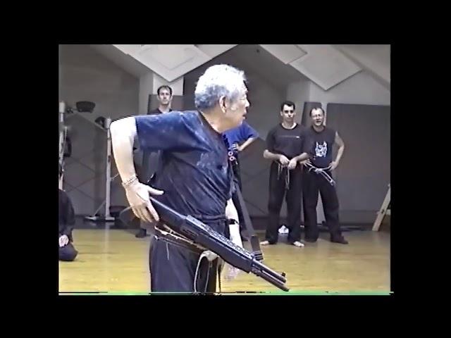 Soke Masaaki Hatsumi shows defence about gun (Bujinka Ninpo )