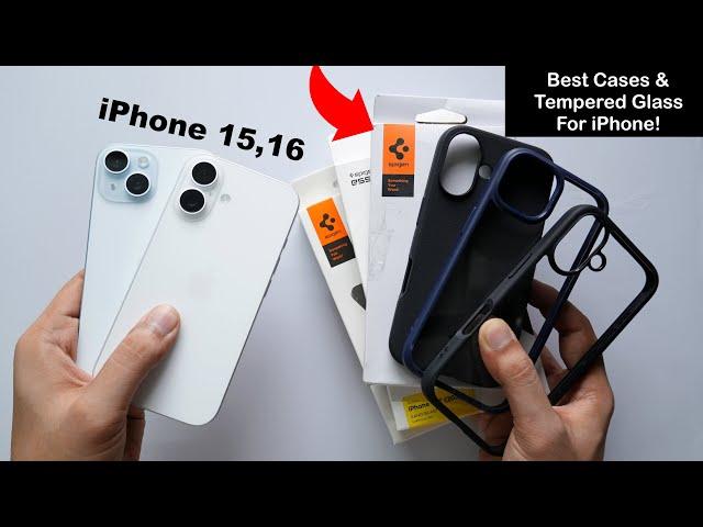 Best iPhone 16, 15 Cases & Tempered Glass | Spigen Ultra Hybrid, Liquid Air, Thin Fit Case (HINDI)