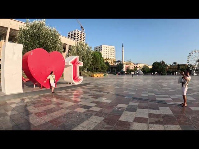 Tirana Skanderbeg square and castle is fascinating  4K