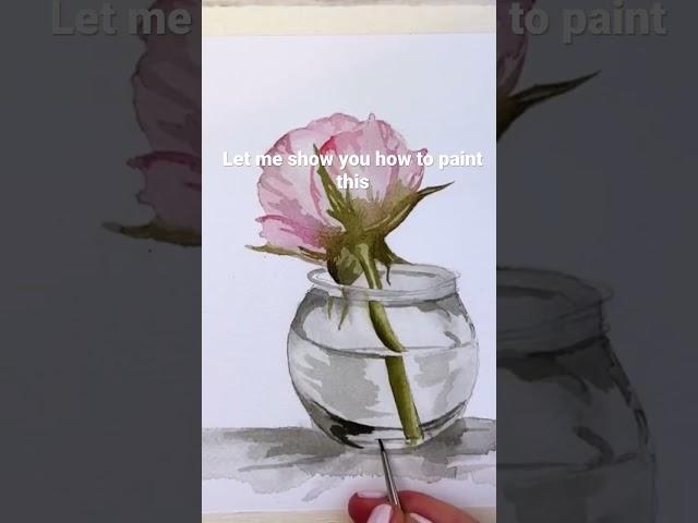 How to paint a rose with watercolor