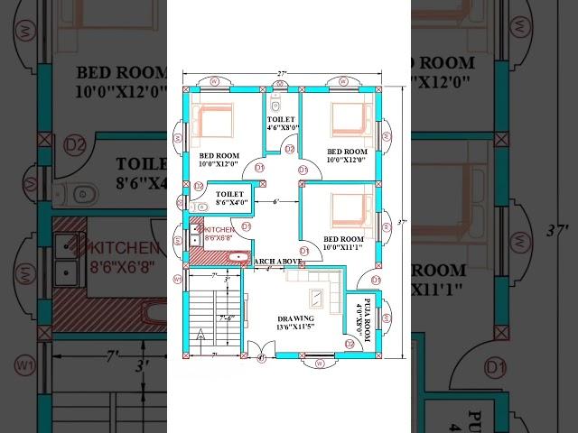 30x40 simple house plan | 30 by 40 house design ideas | 30*40 house plan #homedesign #housedesign