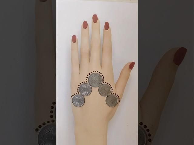 Quick Mehndi Design with Coin Tricks | Beautiful Trick | #henna #mehndi #mehndidesign #trending #art