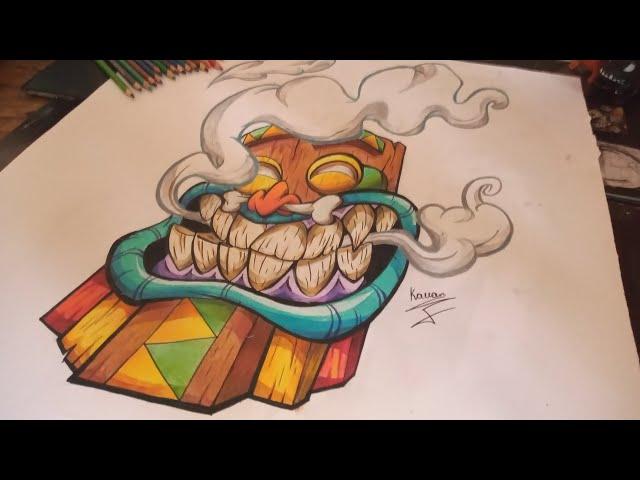 Speed drawing - Máscara tiki /_KRMF__