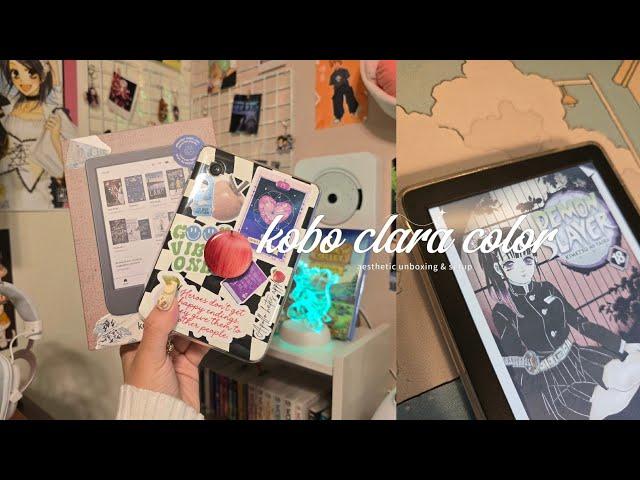 kobo clara color aesthetic unboxing & setup