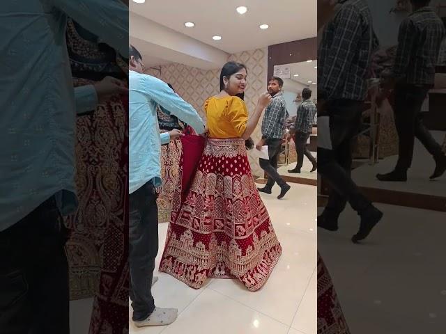 I tried bridal lehenga in queens collections marketbuilding #marketbuilding #queenscollection
