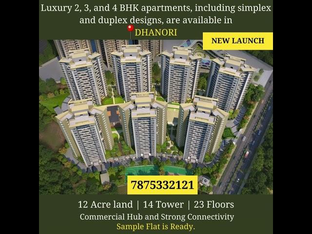 New Launch In Dhanori, Pune. Luxury 2,3,4BHK, Simplex & Duplex staring at 70L* Onwards