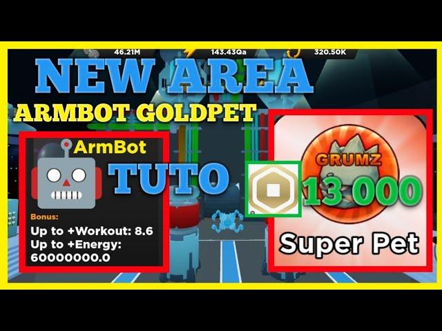 TOP 1  PLAYER TRY NEW ROBOT MINE/TUTO MACRO TO GET GOLD PET IN STRONGMAN SIMULATOR