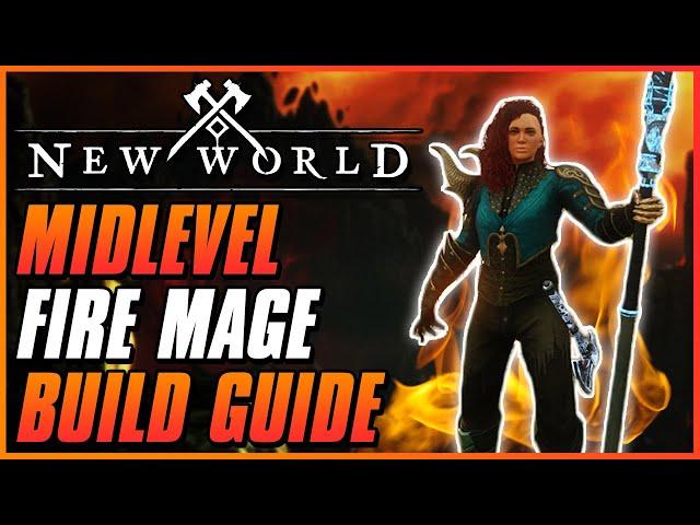 MY BEST FIRE MAGE BUILD FOR MIDGAME PvE & PvP | New World MMO | Levels 1-40 Setup Guide