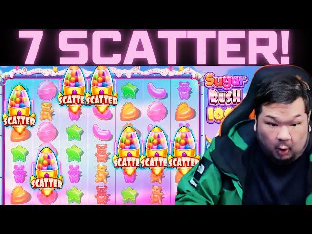 BIG BOY CHENG 7 SCATTER  BONUS ON SUGAR RUSH 1000! #slot #maxwin #bigboycheng #sugarrush1000 #bigwin