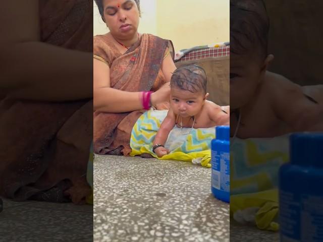 so cute baby boy enjoy body massage #bhojpuri #newbornbaby #sohar #