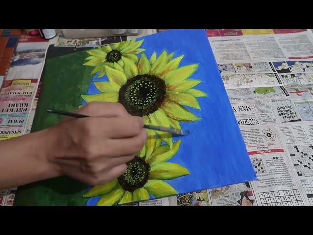 Timelapse Sunflower painting + Main Yahan Hoon song cover